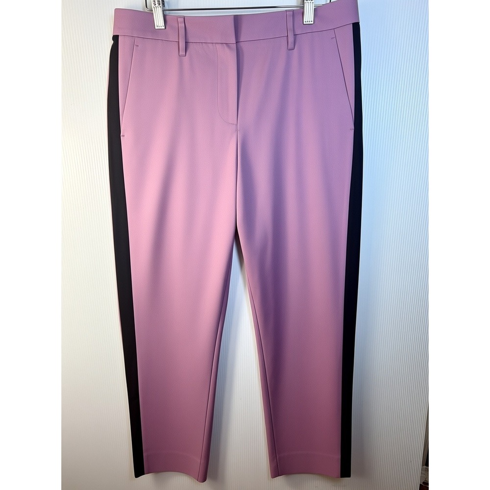 Wildfang Empower Colorblock Slim Crop Pant Womens Size 4 Purple Black Stripe